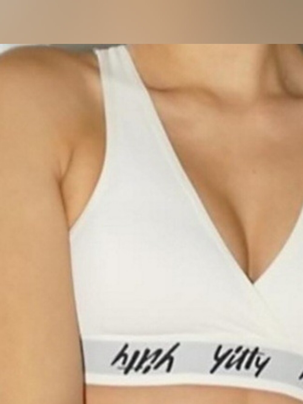 Yitty Women's White V-Neck Wireless Bralette